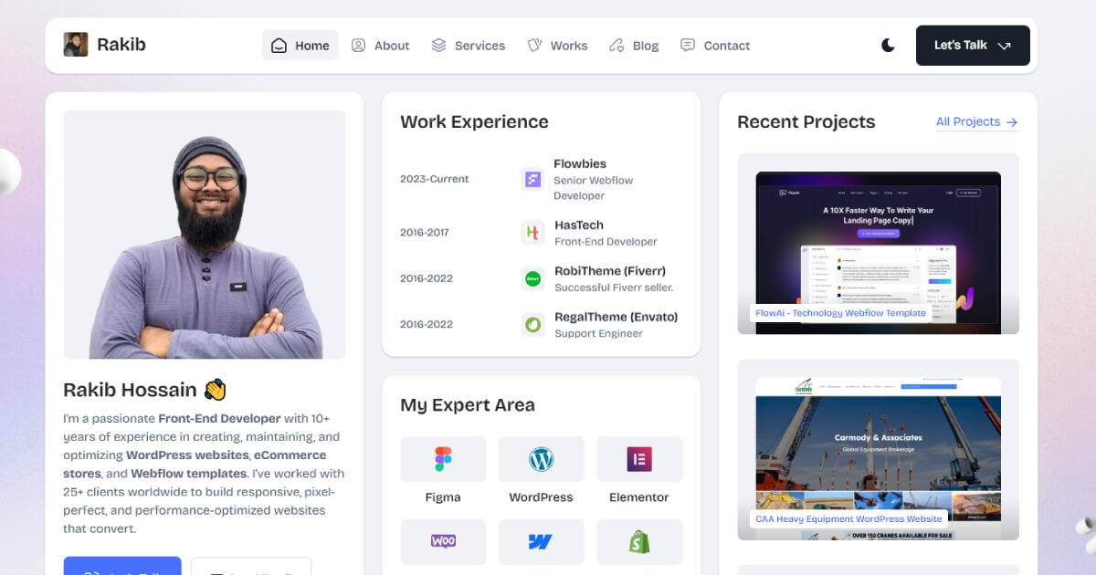 Rakib - Front-End Developer | WordPress & Webflow Expert