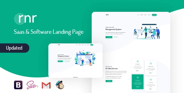 Thumbnail for RNR - Sass & Software Landing Page Template